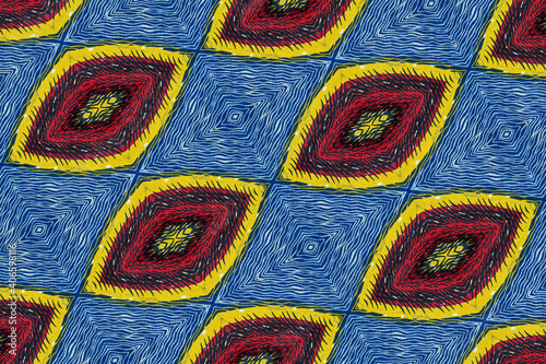 African fabric – Colorful pattern, cotton, photo
