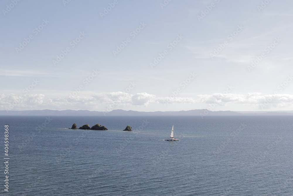 paisaje belleza océano, montaña e isla, fondo de mar al aire libre, vista de la naturaleza, lugar de samana