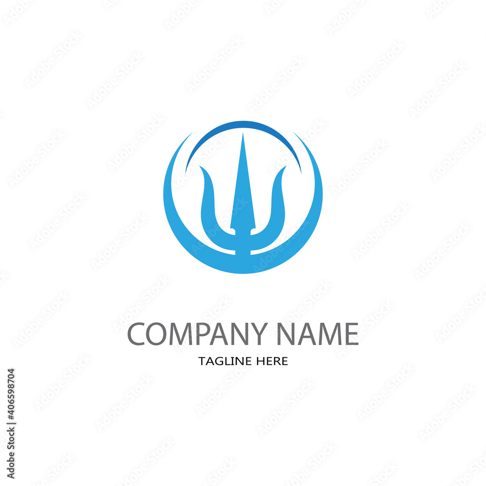 Trident Logo Template vector icon illustration design Trident Logo Template vector icon illustration design