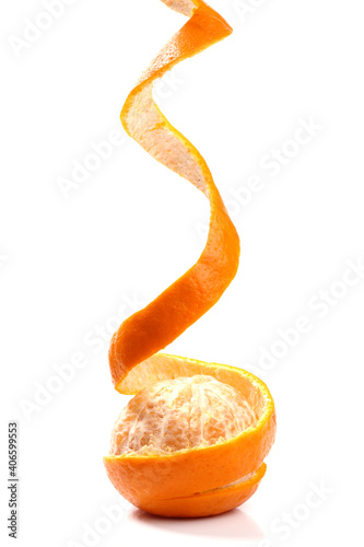 orange peel isolated on white