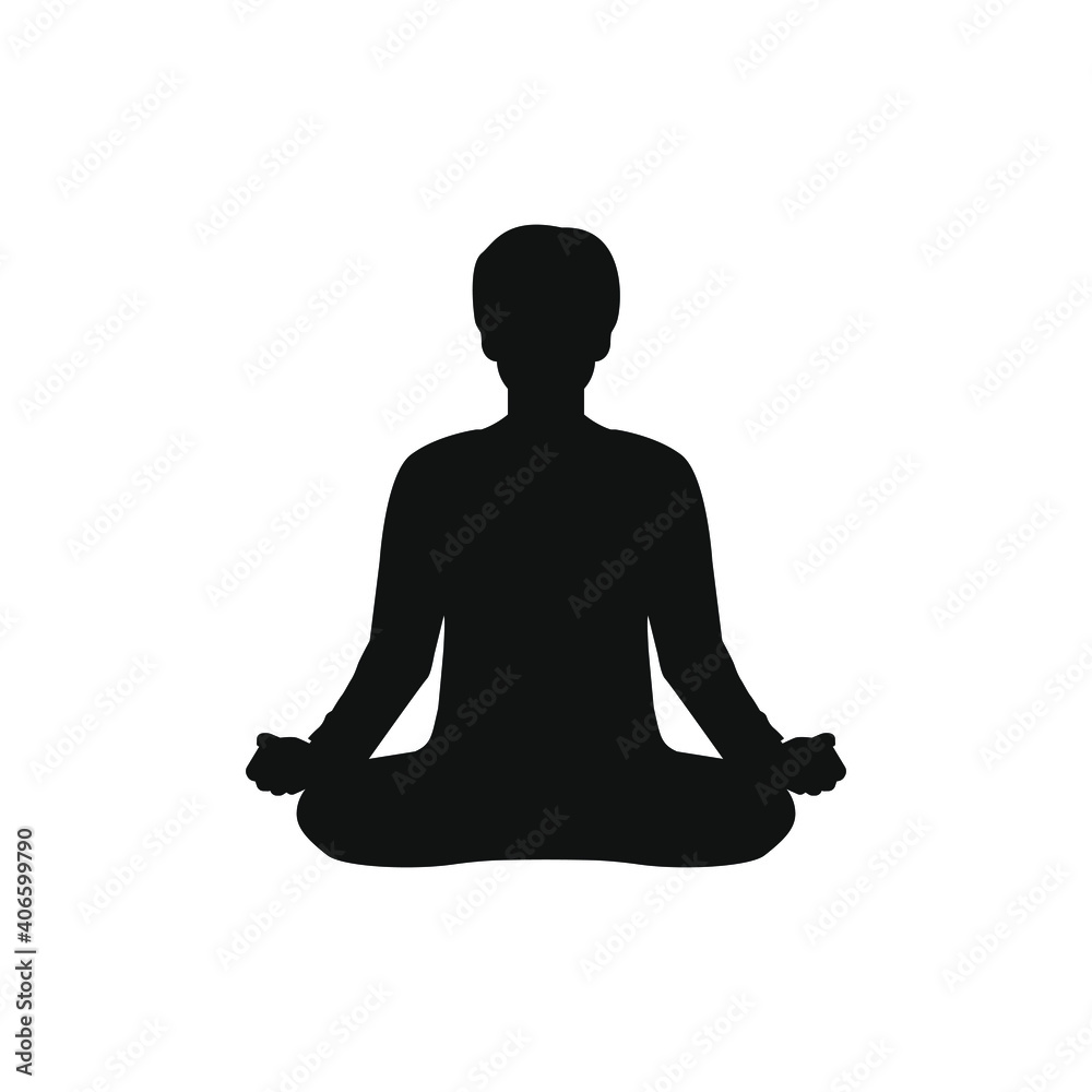 Yoga or meditation icon flat style isolated on white background. Vector illustration Yoga or meditation icon flat style isolated on white background. Vector illustration