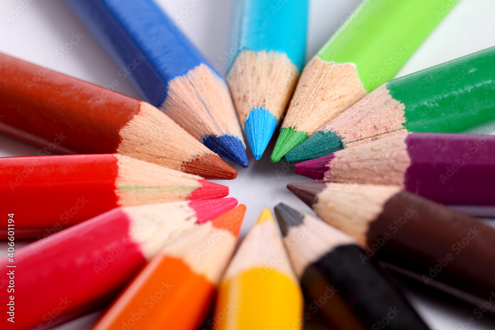 Color pencils on white background Color pencils on white background