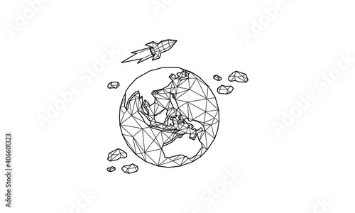 Planet earth low poly design