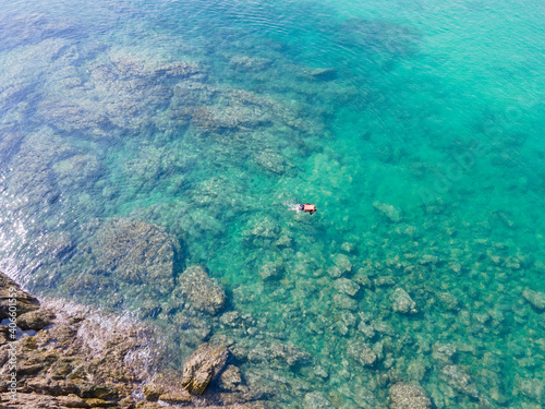 coral reef and sea