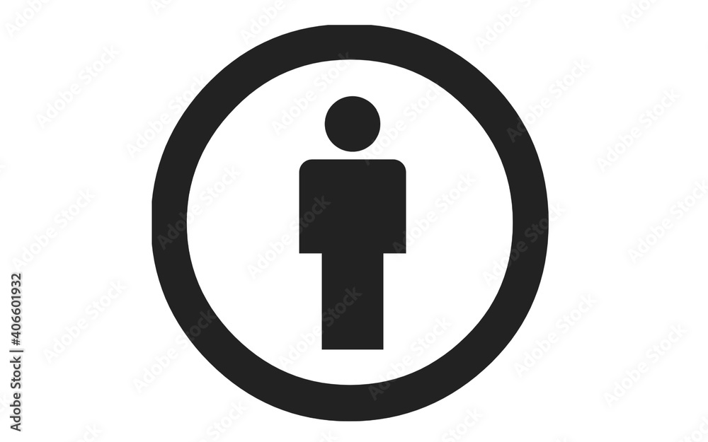 a sign with a man in a black circle a sign with a man in a black circle