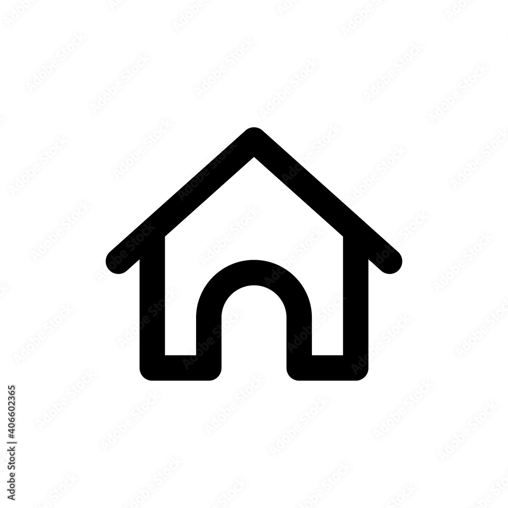 House simple interface vector line style single icon. Isolated on white background House simple interface vector line style single icon. Isolated on white background