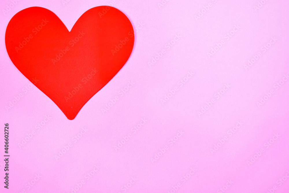 Red Hearth on a pink background