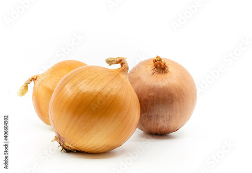 Wallpaper Mural Close up group of onions on white background with clipping path, front view of whole onions on white background with natural shadow. Torontodigital.ca