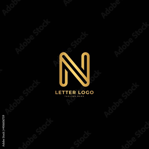 Letter N. Elegant logotype vector. Minimalist logo concept
