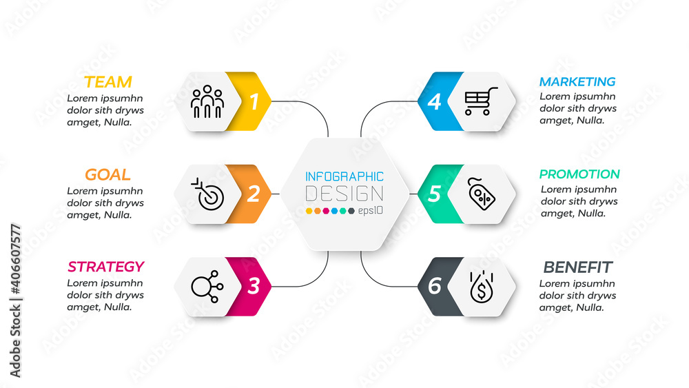 6 steps to investing in or showing a plan and presenting your results in a business or commercial organization. infographic design. 6 steps to investing in or showing a plan and presenting your results in a business or commercial organization. infographic design.