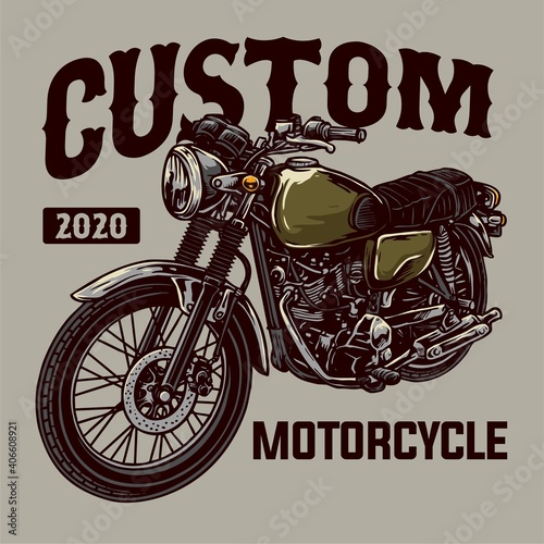 vector of classic custom motorcycle badge