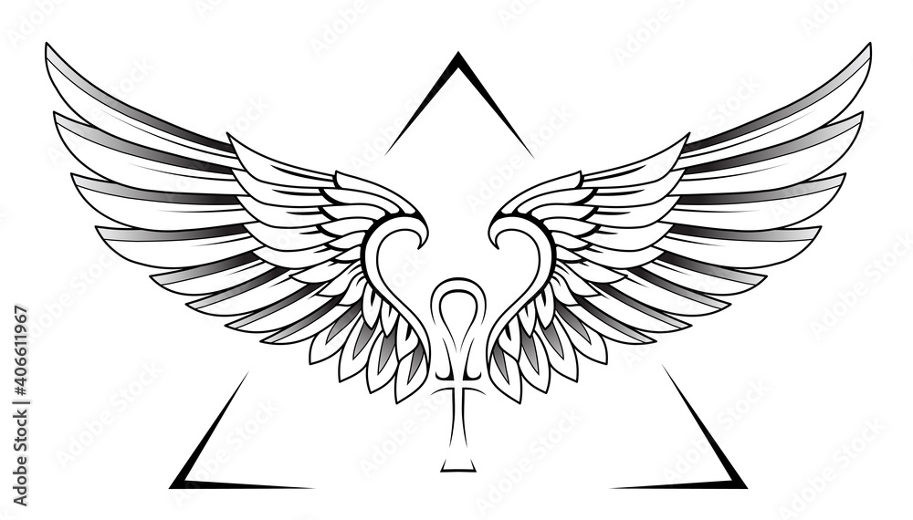 Classic wings tattoo