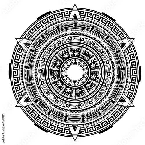 Mayan ethnic tattoo style