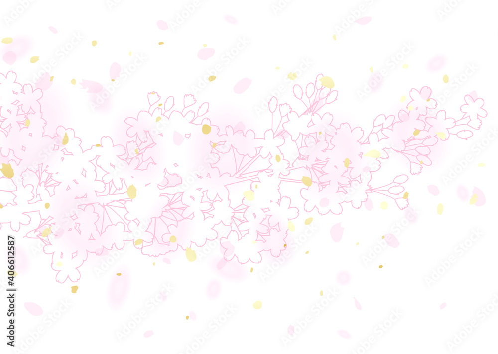 幻想的な桜のイラスト
