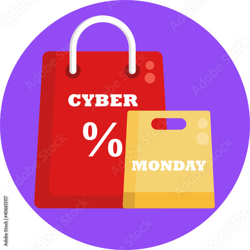 Cyber Monday sale Icon. Vector Icon of discount labels isolated. 