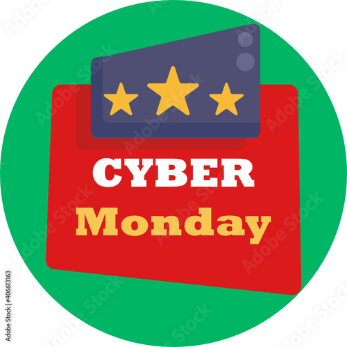 Cyber Monday sale Icon. Vector Icon of discount labels isolated. 