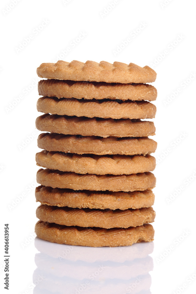 Milk Biscuits On White Background Milk Biscuits On White Background