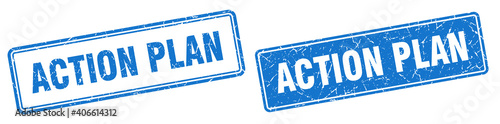 action plan stamp set. action plan square grunge sign