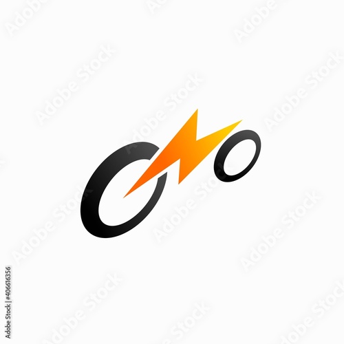 bicycle logo with electric concept