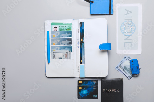 Travel organizer with diffe...