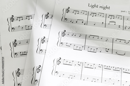 Paper sheets with music not...