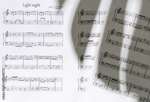 Paper sheets with music not...