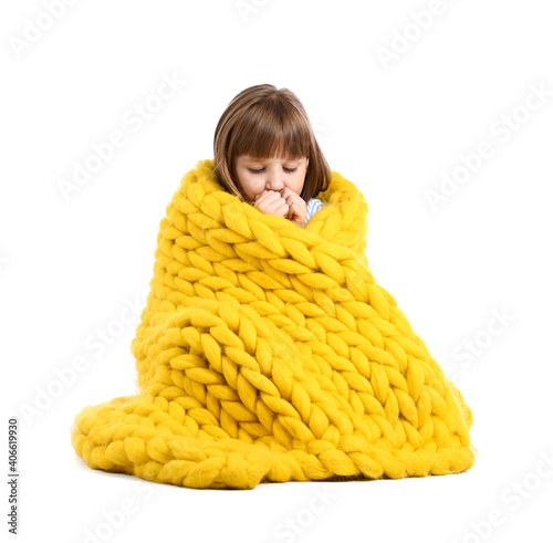 Cute little girl with warm ...