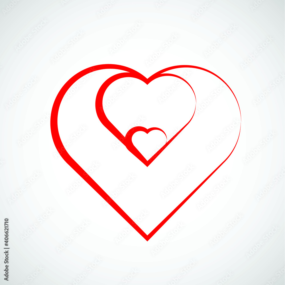 Logo Love . Symbol Heart Shape for your design. Vector Illustration.