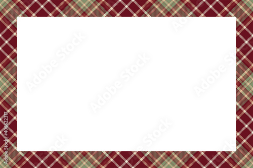 Vintage frame vector. Scottish border pattern retro style. Tartan plaid ornament.