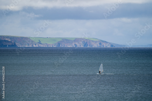 wind surfer in cornwall