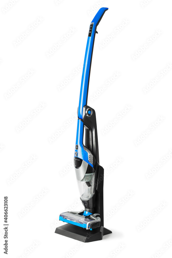 Cordless handheld vacuum cleaner in charging holder