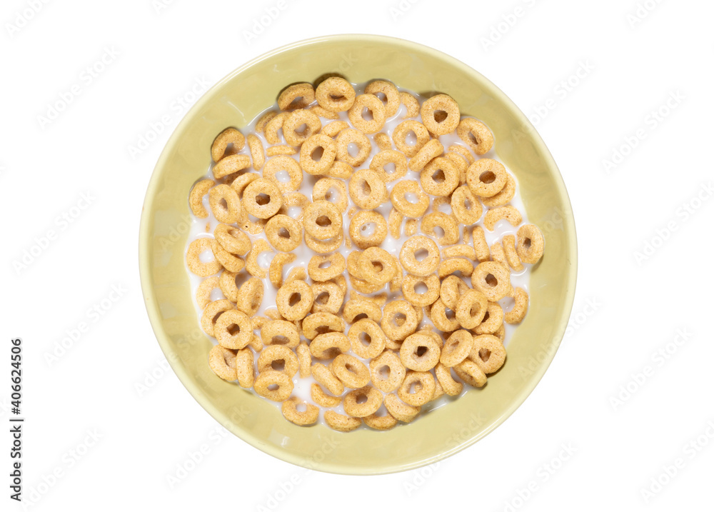 Cereal loops for breakfast in a bowl Cereal loops for breakfast in a bowl