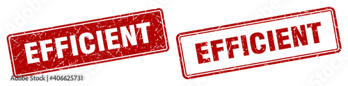 efficient stamp set. efficient square grunge sign
