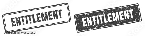 entitlement stamp set. entitlement square grunge sign