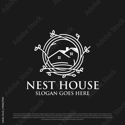 Beauty Nest house logo design template, best for building house logo idea
