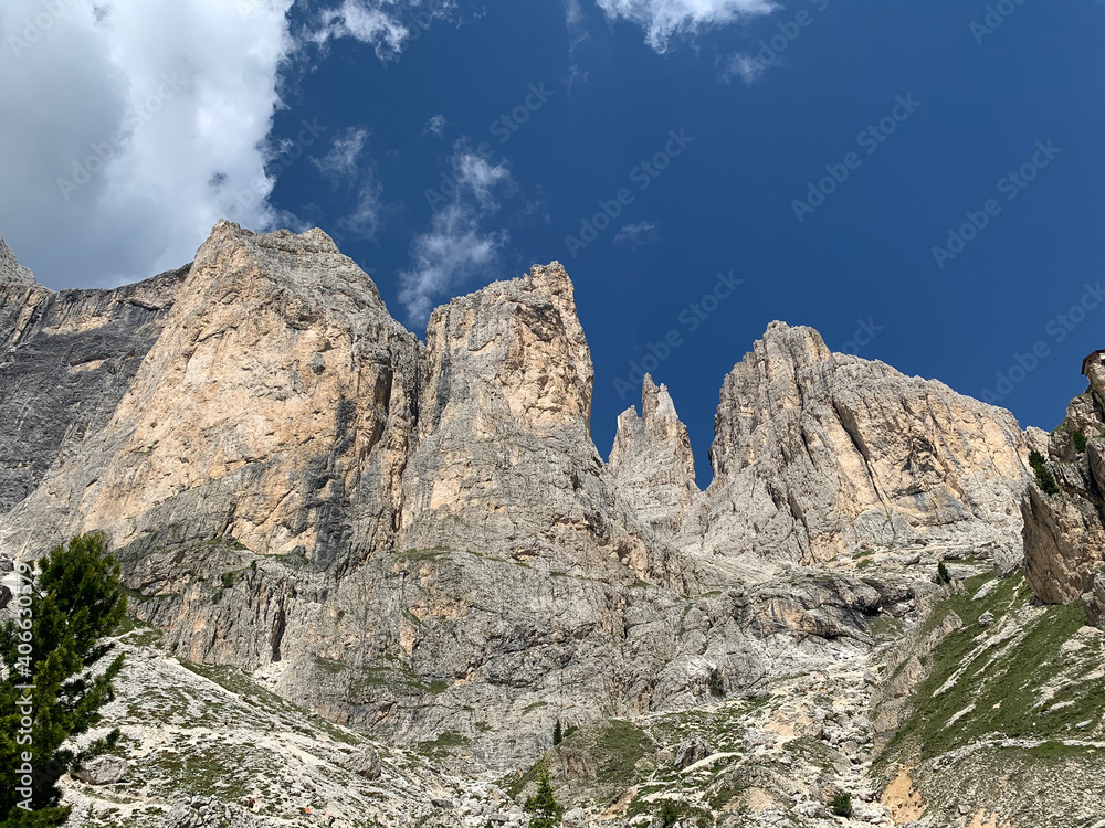 Rosengarten group in the Dolomites, a mountain range in northeastern Italy