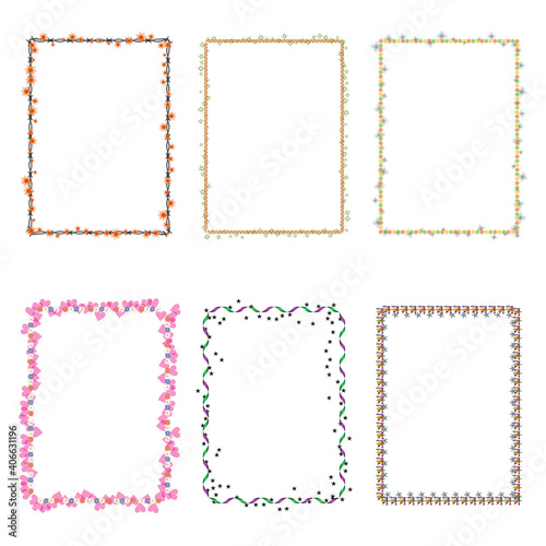 Vintage ornament frame. Decorative border frames, retro style divider. Elegant vintage frame and wedding ornaments Isolated icons vector set. Calligraphic filigree black ink borders collection