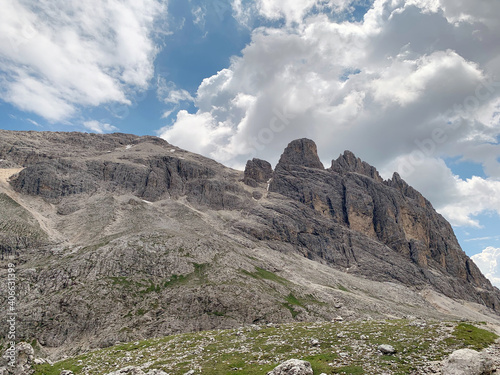 Rosengarten group in the Dolomites, a mountain range in northeastern Italy