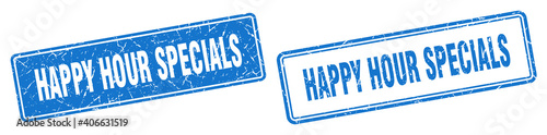 happy hour specials stamp set. happy hour specials square grunge sign