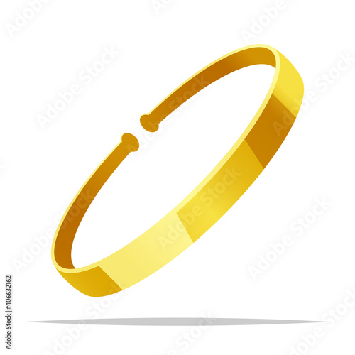 Gold bracelet vector isolated illustration