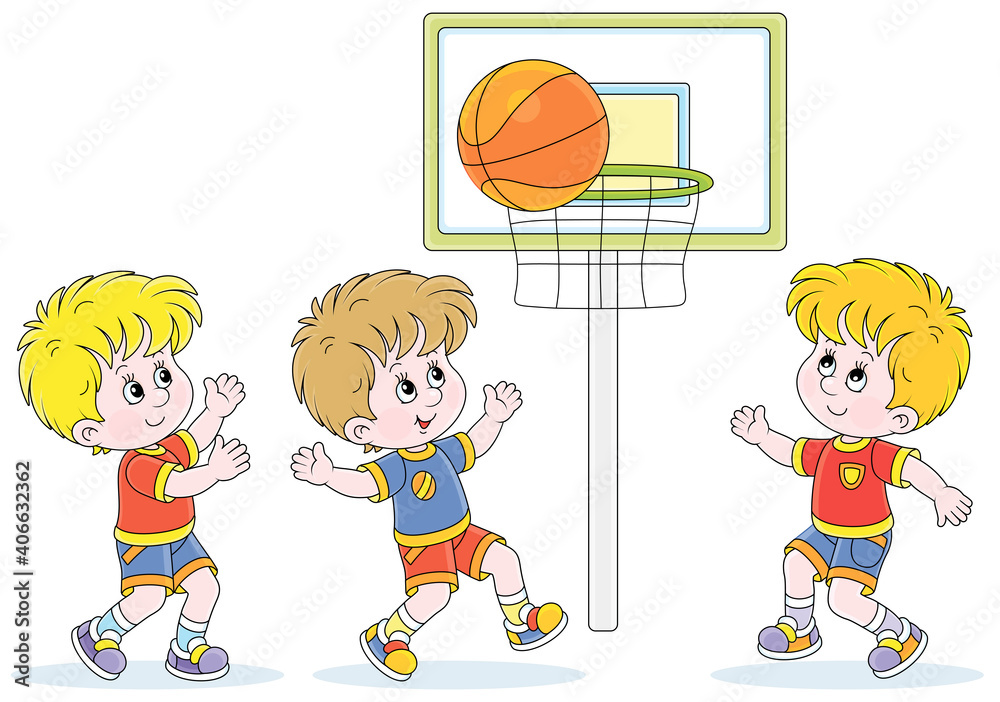 kids playing basketball clip art