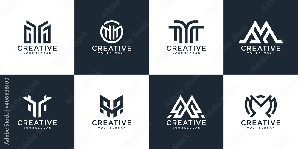 collection, the shape of the letter w monogram logo design template collection, the shape of the letter w monogram logo design template