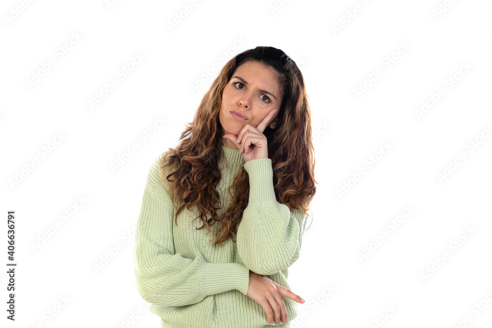 Beautiful woman with wavy hair Beautiful woman with wavy hair