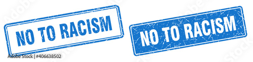 no to racism stamp set. no to racism square grunge sign