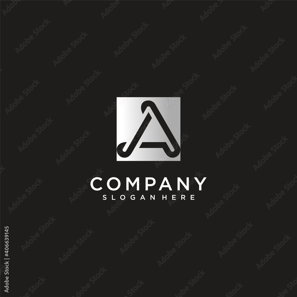 Letter A. logo collection for to company with silver colour concept Premium Vector. part 2