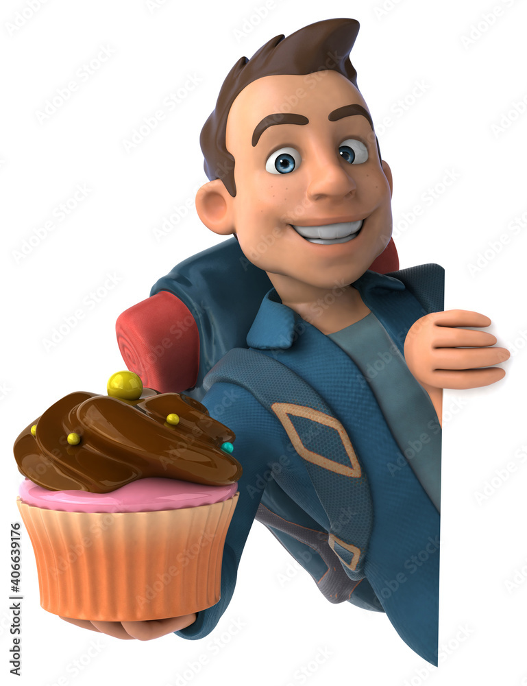 Fun illustration of a 3D cartoon backpacker Fun illustration of a 3D cartoon backpacker