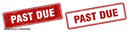 past due stamp set. past due square grunge sign