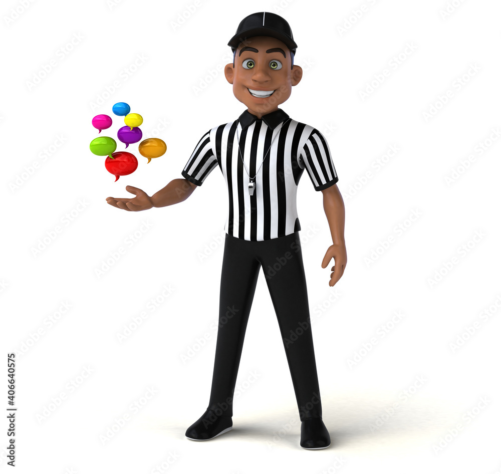 Fun 3D Illustration of an american Referee Fun 3D Illustration of an american Referee