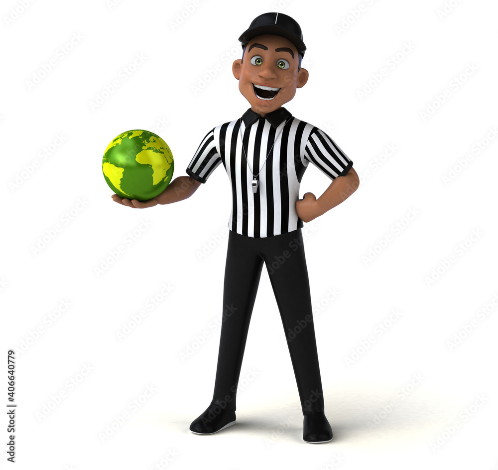 Fun 3D Illustration of an american Referee Fun 3D Illustration of an american Referee