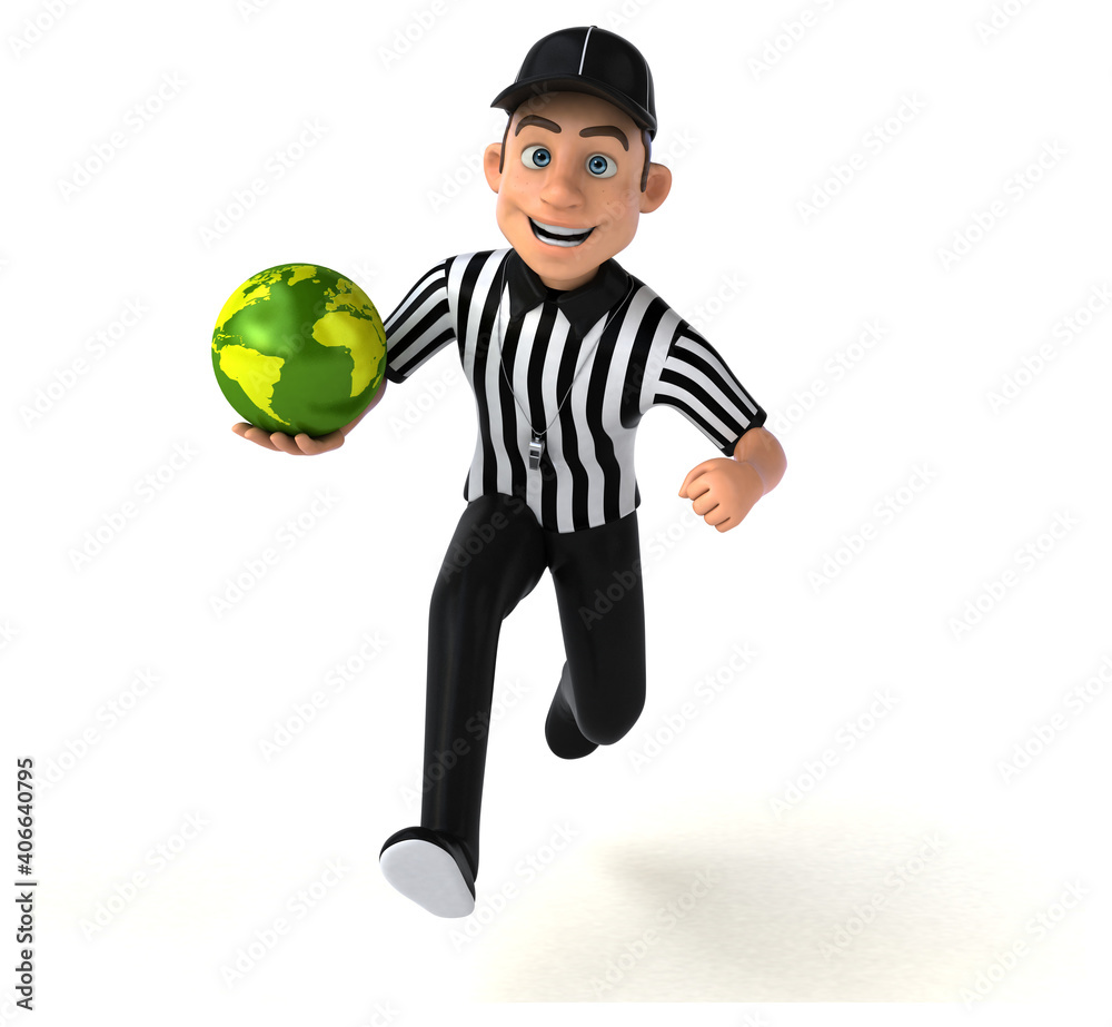 Fun 3D Illustration of an american Referee Fun 3D Illustration of an american Referee